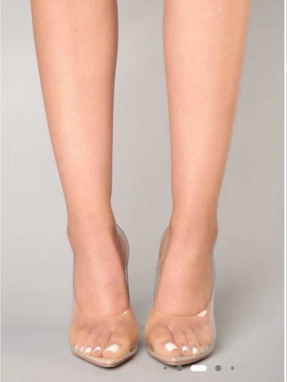Fashion Nova Clear Nude Pointed-Toe Heels